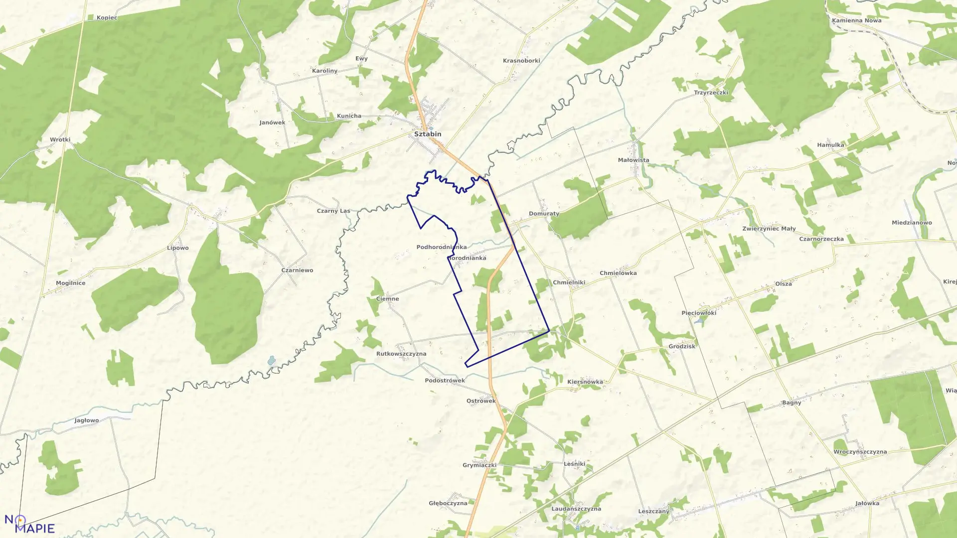 Mapa obrębu HORODNIANKA w gminie Suchowola