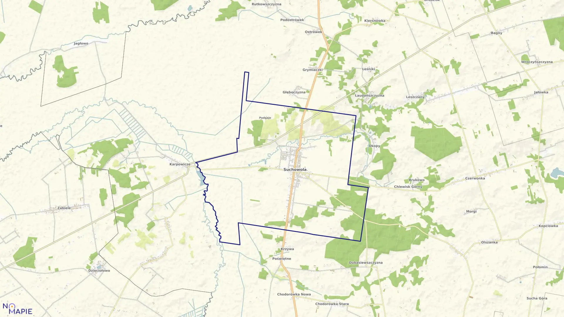 Mapa obrębu SUCHOWOLA w gminie Suchowola