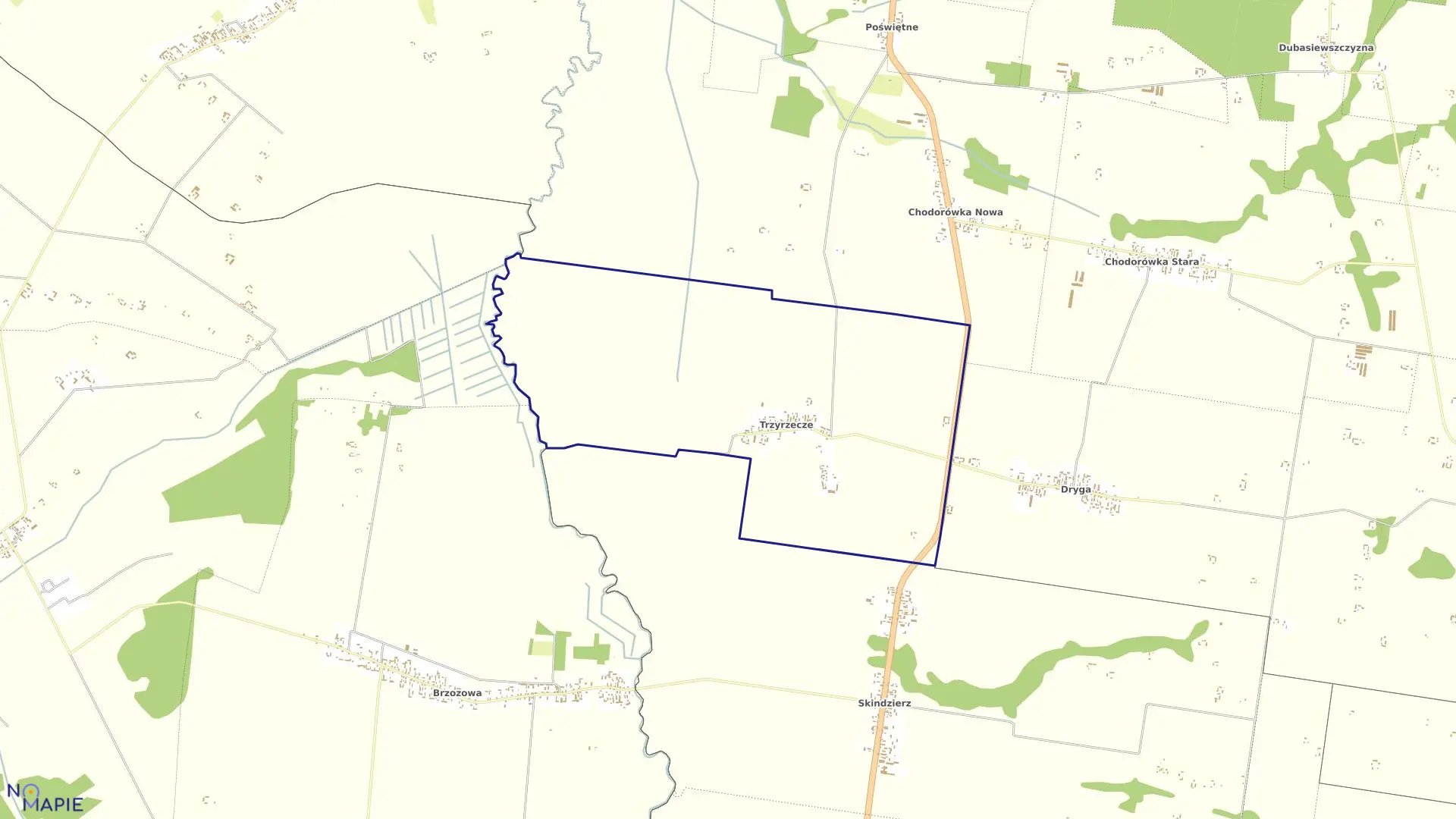 Mapa obrębu TRZYRZECZE w gminie Suchowola